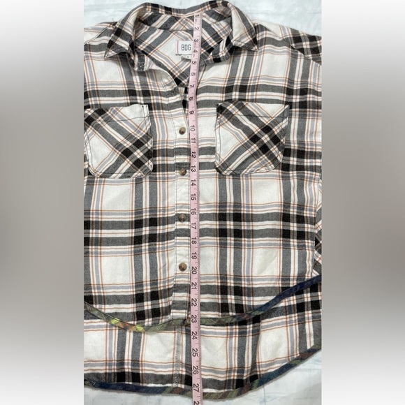 BDG Urban Outfitters Robbie Spliced Flannel Shirt Womens Small Plaid Oversized S - Picture 6 of 15
